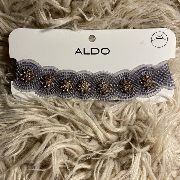 *NWT* ALDO Statement Gray and Pink stoned Women’s Choker - Picture 5 of 7